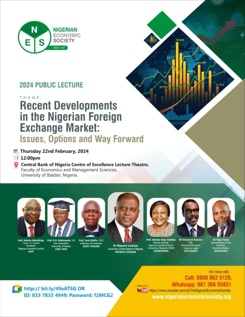 Nigerian Economic Society 2024 Public Lecture Recent Developments in